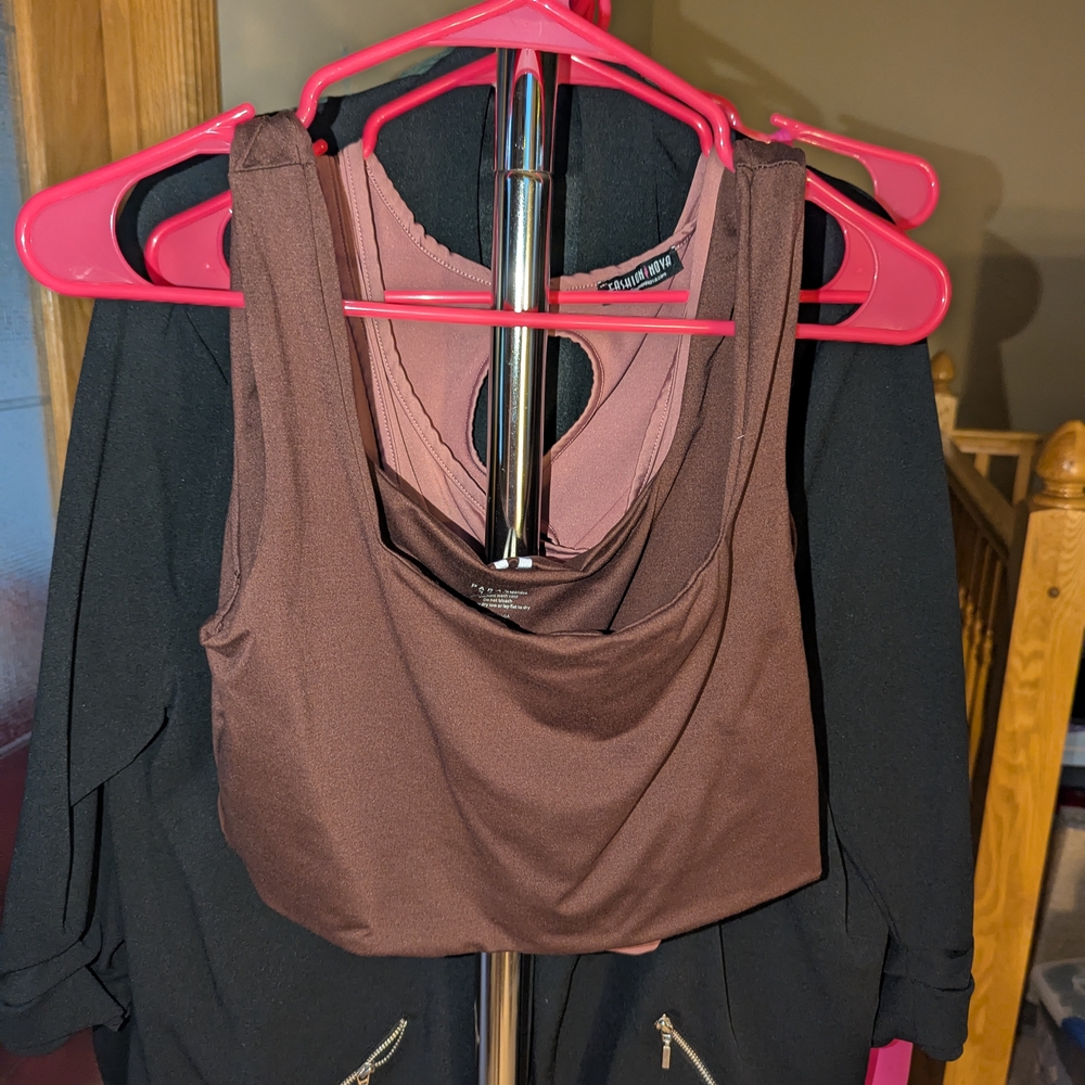 Brown Sleeveless Top